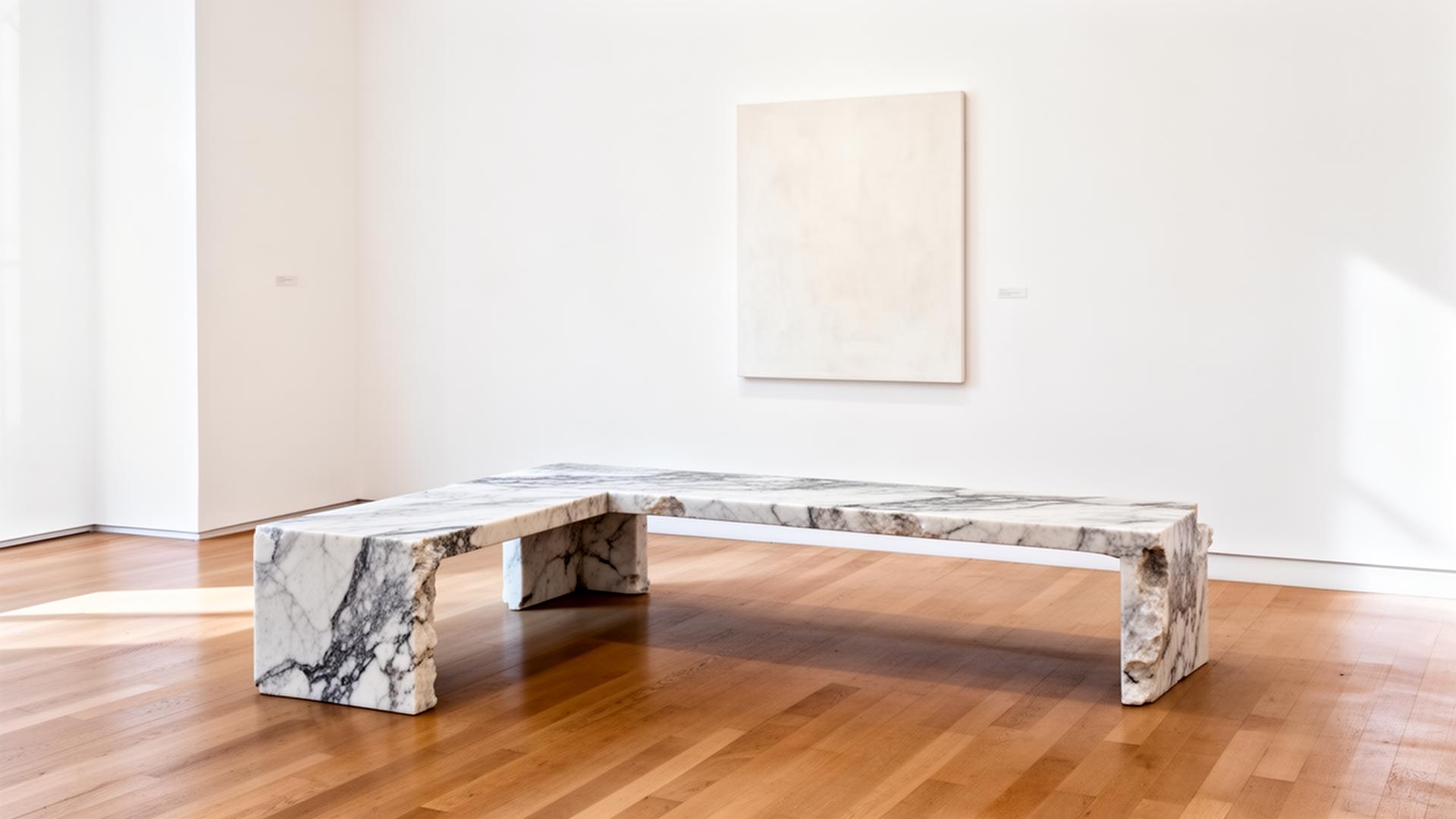 Banc en L · Galerie d'art, Bruxelles